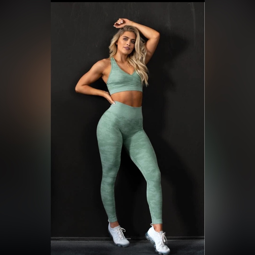 Gymshark adapt green camo leggings Whitney Simmons collection butt enchanting